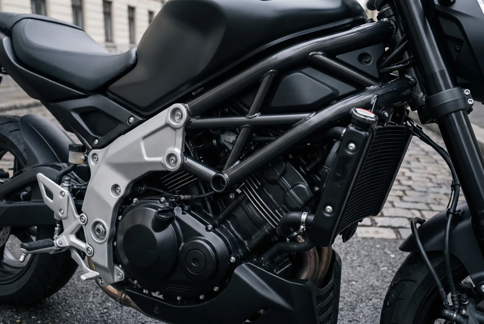Detail van een Aprilia Shiver