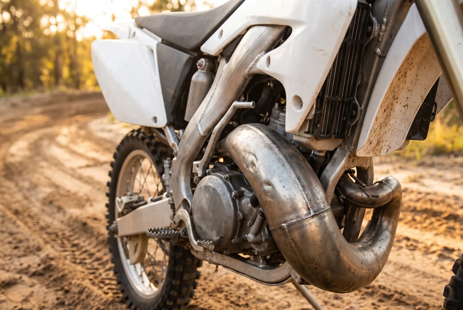 Detail van een Crossmotor