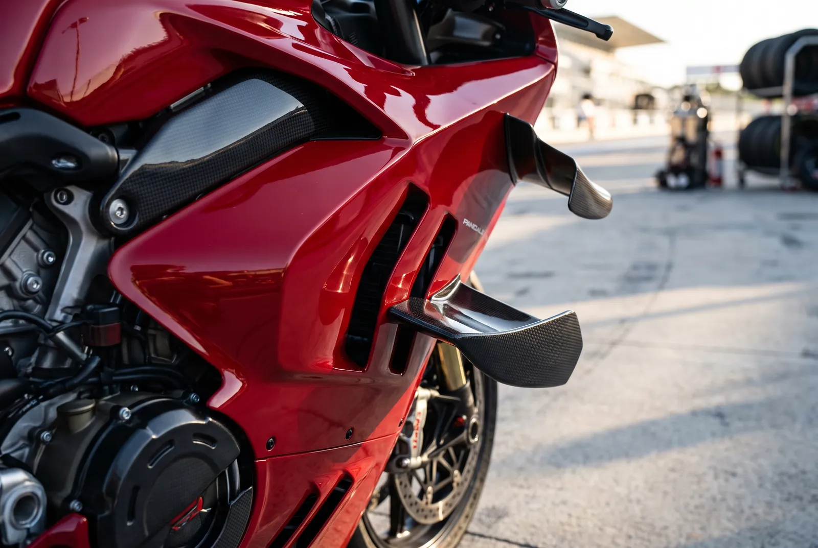 Detail van een Ducati Panigale