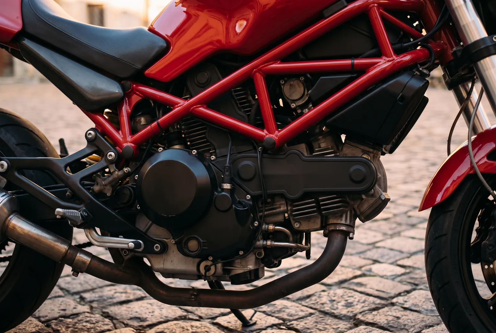 Detail van een Ducati
