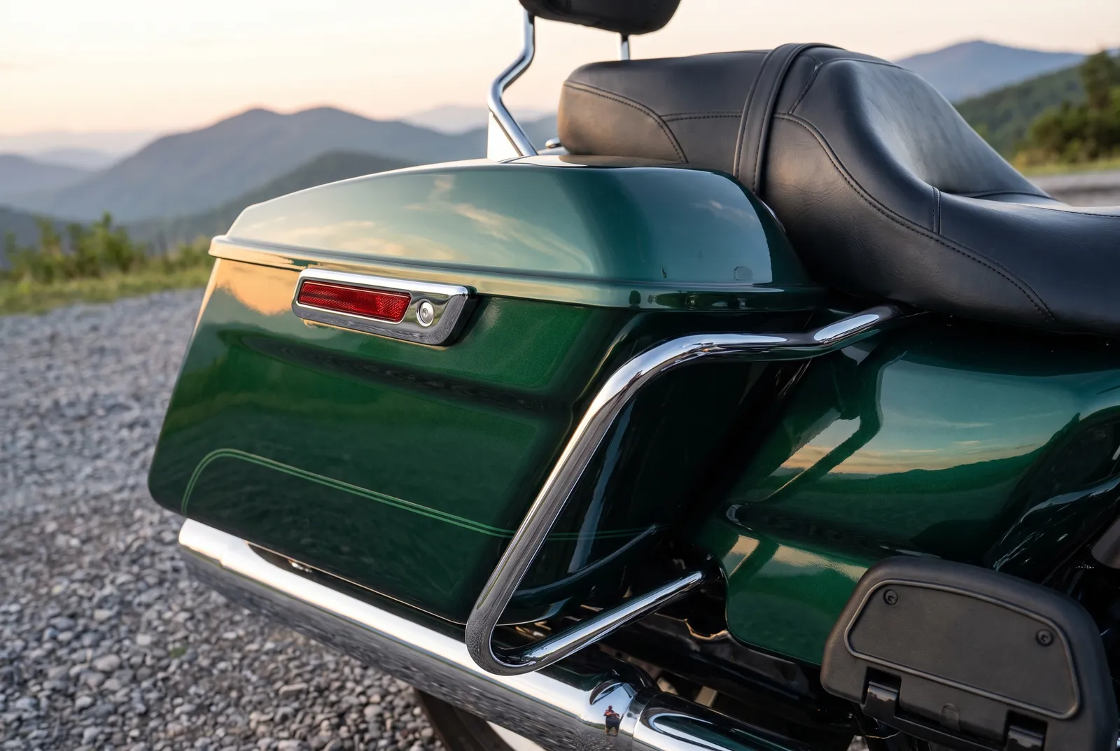 Detail van een Harley-Davidson Road King