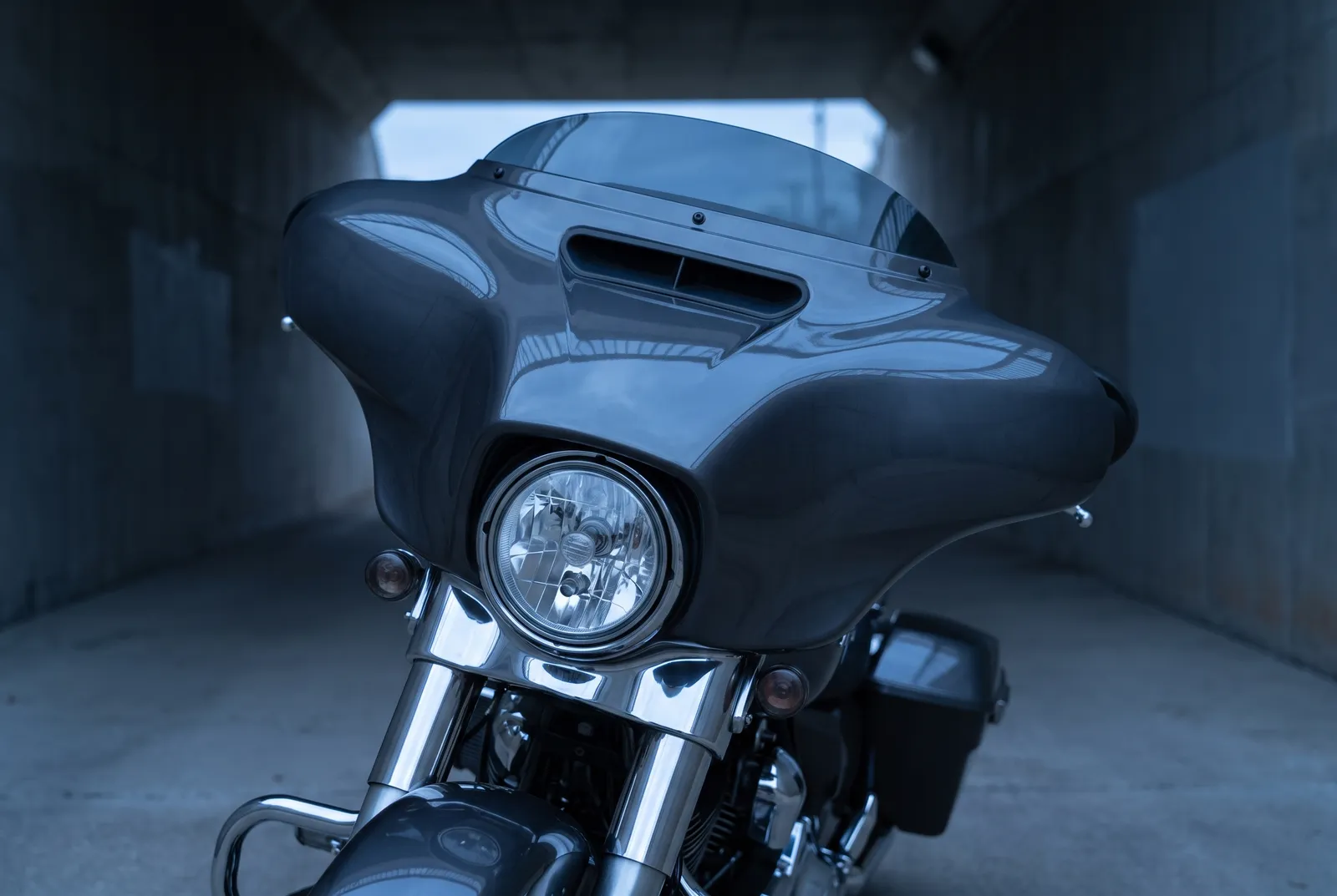 Detail van een Harley-Davidson Street Glide