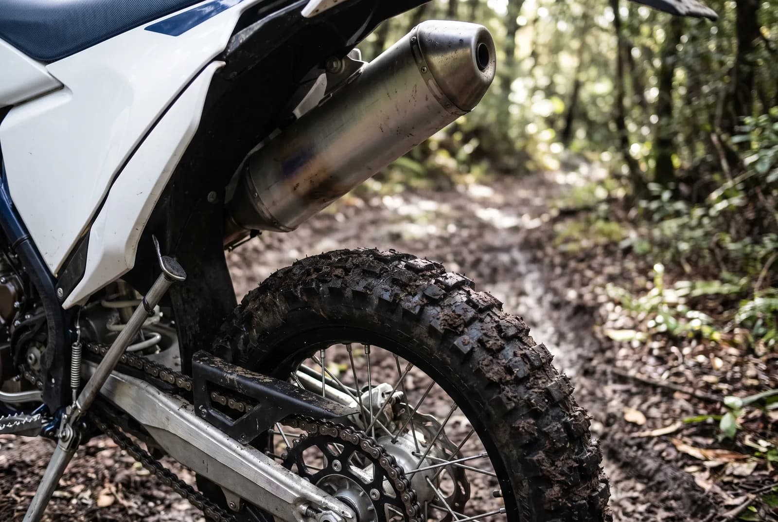 Detail van een Husqvarna TE