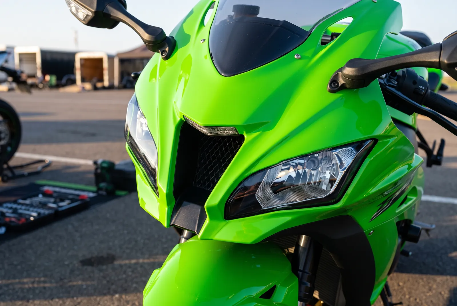 Detail van een Kawasaki Ninja
