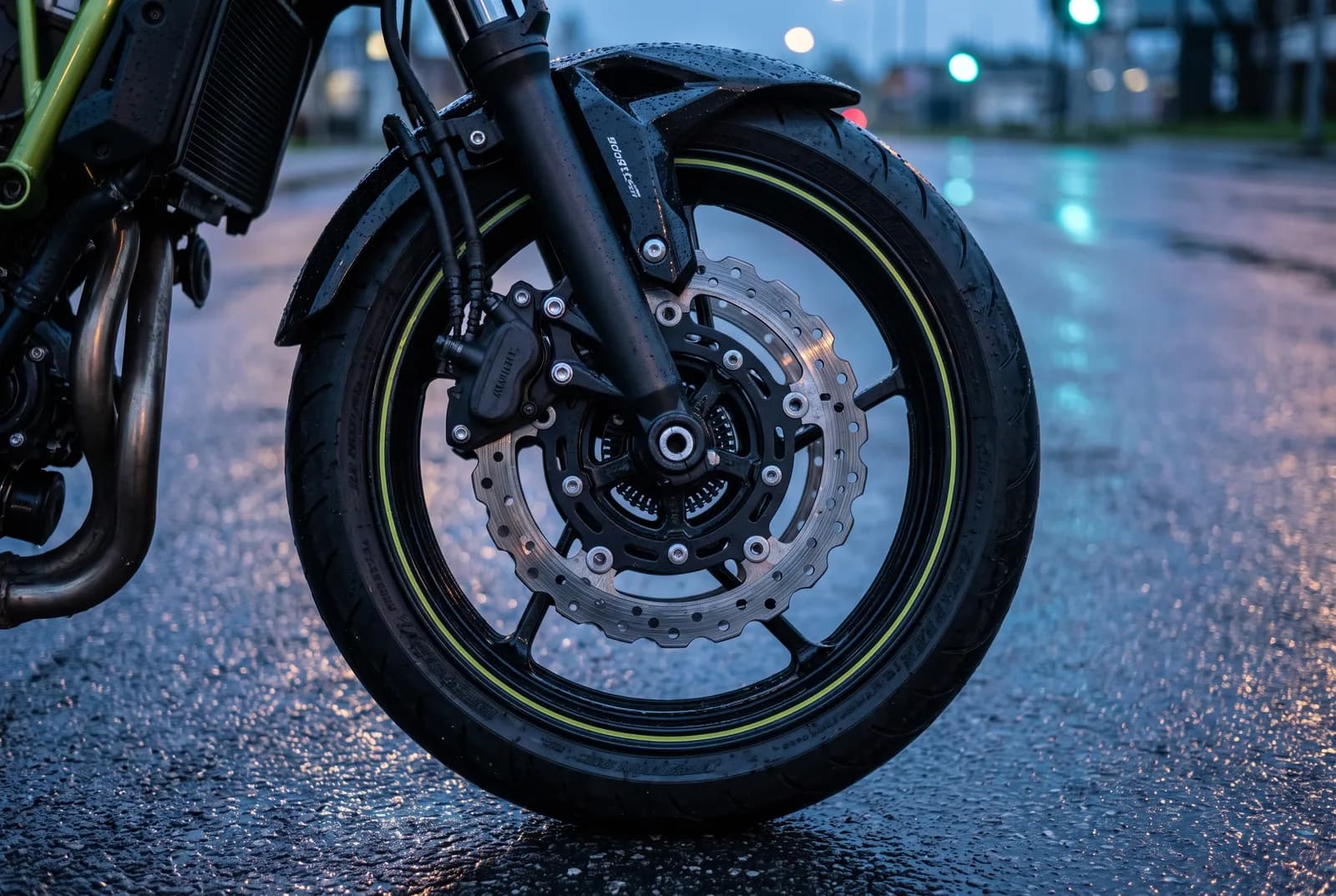 Detail van een Kawasaki Z900