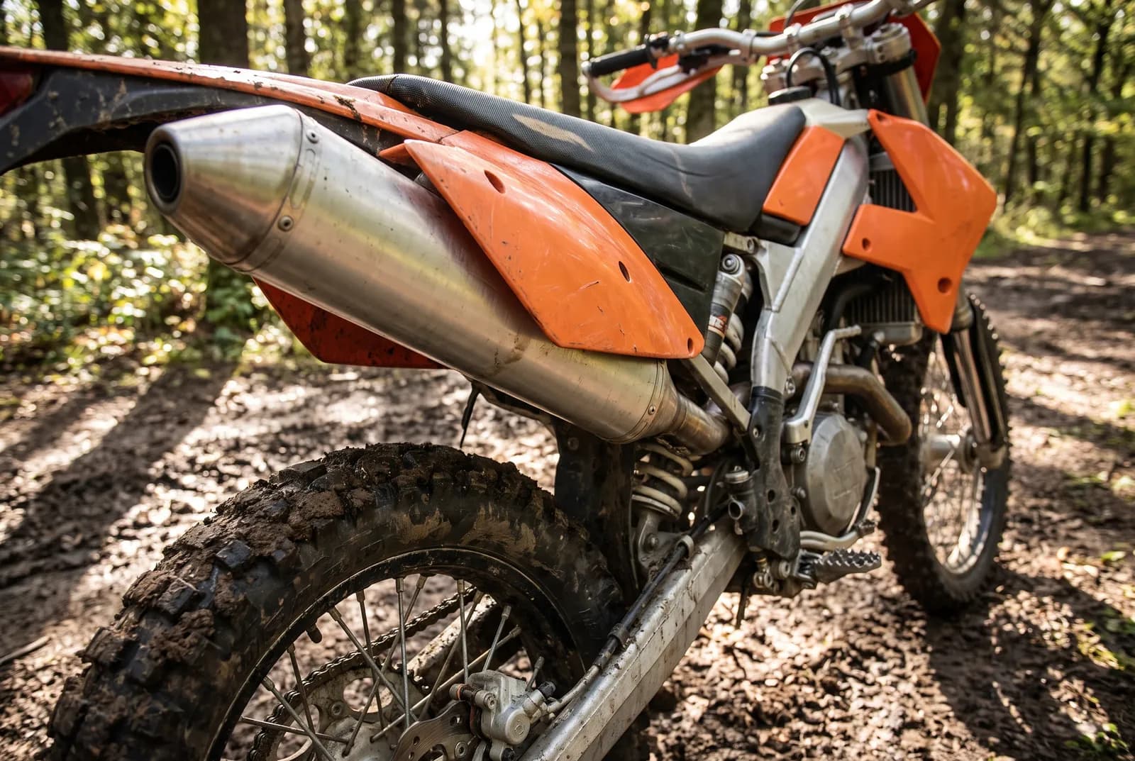 Detail van een KTM EXC