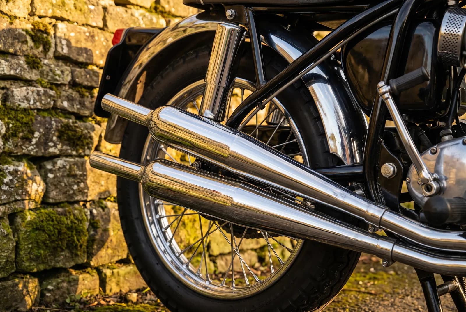 Detail van een Triumph Bonneville