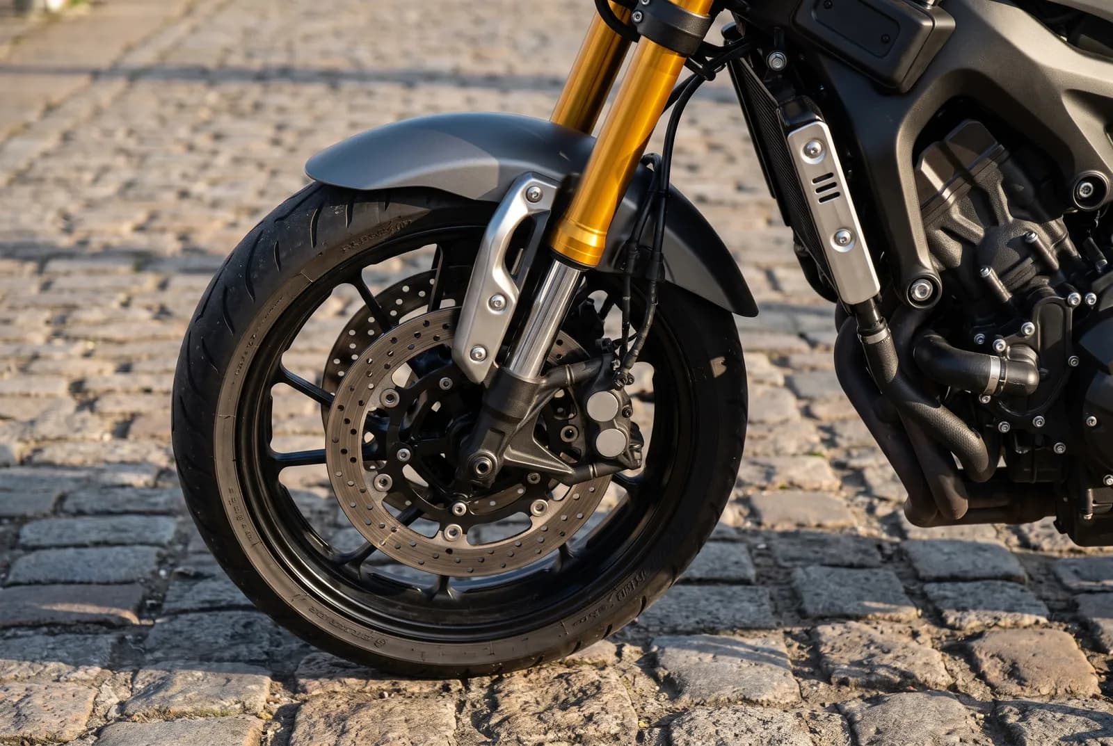 Detail van een Triumph Speed Twin