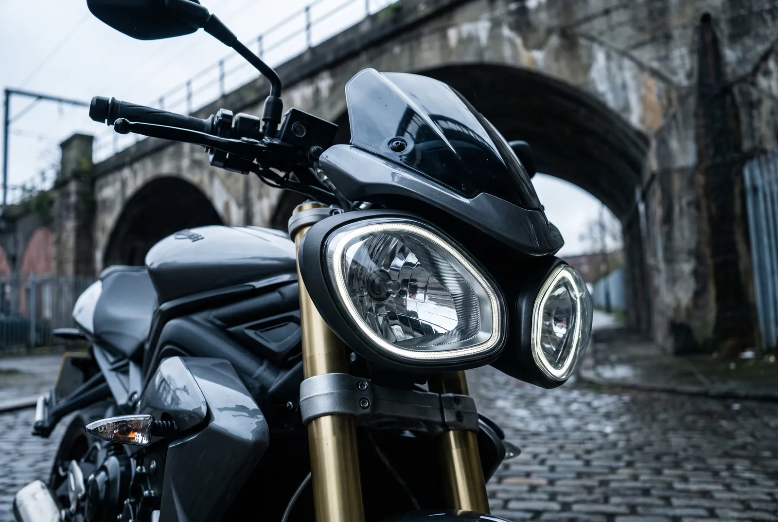 Detail van een Triumph Street Triple