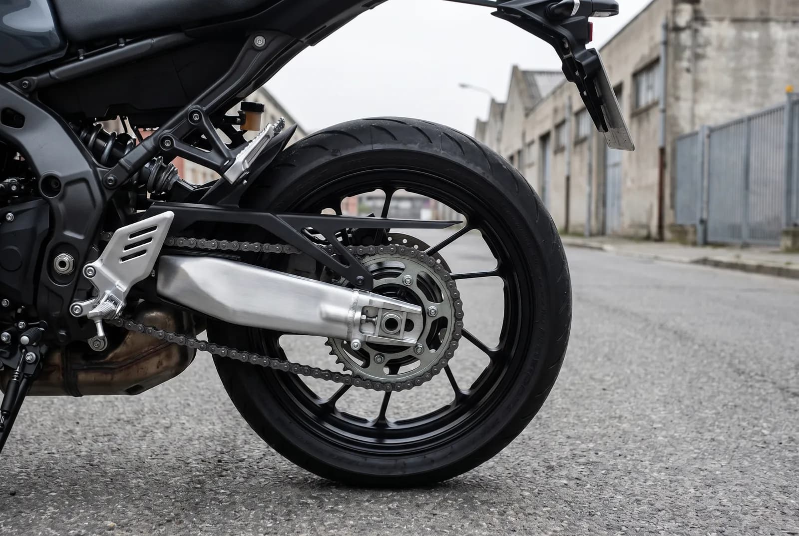 Detail van een Yamaha MT-07